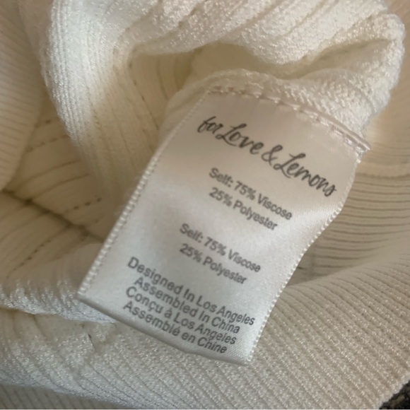 For Love & Lemons Camille Pointelle Knit Cropped Cardigan Sweater - Picture 13 of 14